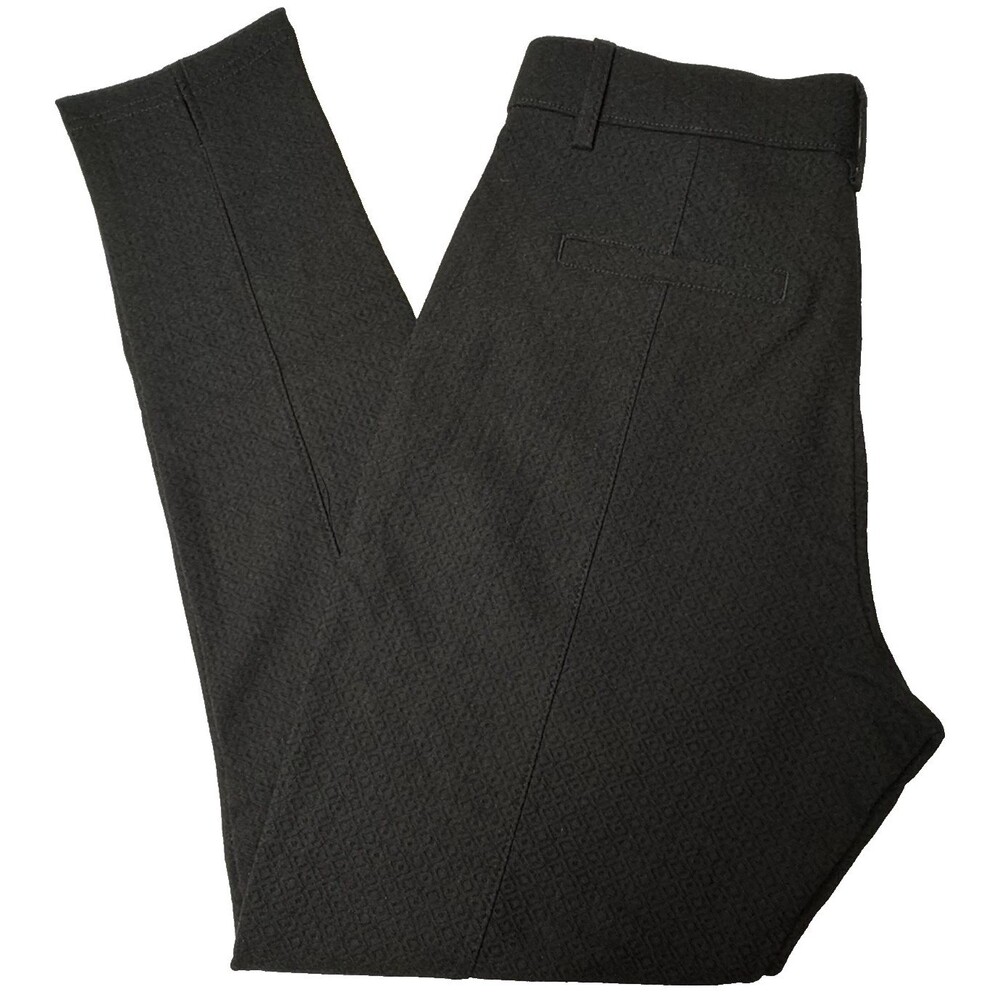 Mario Serrani Italy Womens Medium Black Textured Pull-On Ankle Crop Legging Pant